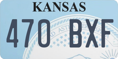 KS license plate 470BXF