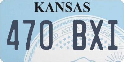 KS license plate 470BXI