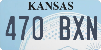 KS license plate 470BXN