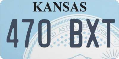 KS license plate 470BXT