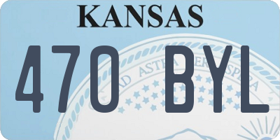 KS license plate 470BYL