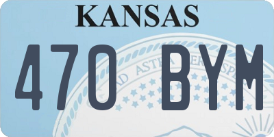 KS license plate 470BYM