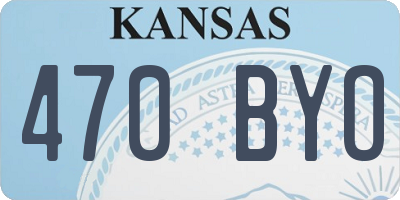 KS license plate 470BYO
