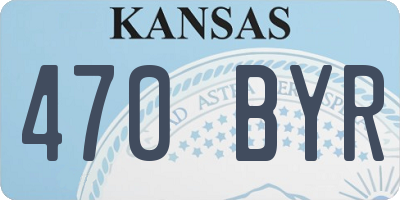 KS license plate 470BYR