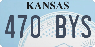 KS license plate 470BYS