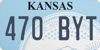 KS license plate 470BYT