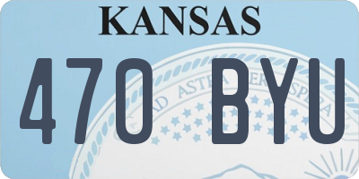 KS license plate 470BYU