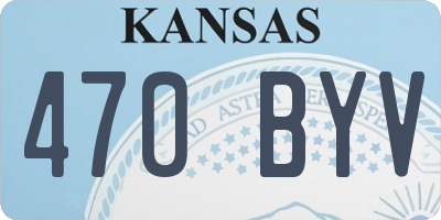 KS license plate 470BYV