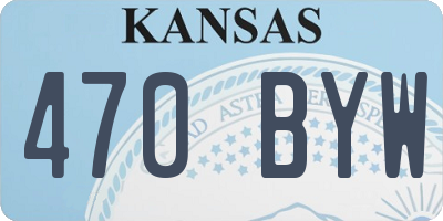 KS license plate 470BYW
