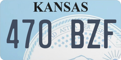 KS license plate 470BZF