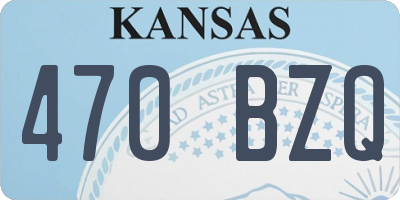 KS license plate 470BZQ