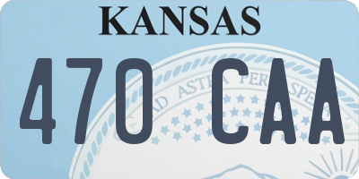 KS license plate 470CAA