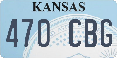 KS license plate 470CBG
