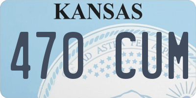 KS license plate 470CUM