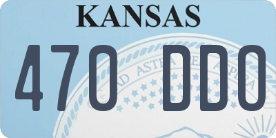 KS license plate 470DDO