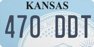 KS license plate 470DDT