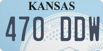 KS license plate 470DDW
