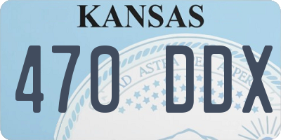 KS license plate 470DDX