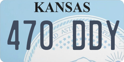 KS license plate 470DDY
