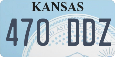 KS license plate 470DDZ