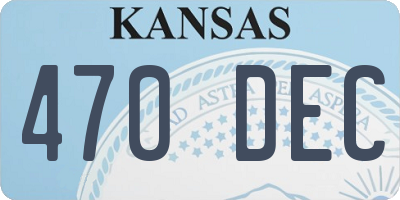 KS license plate 470DEC