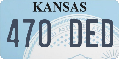 KS license plate 470DED