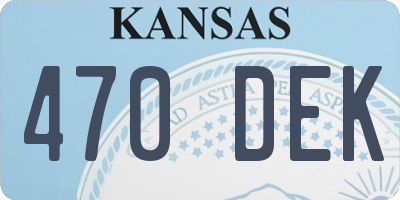 KS license plate 470DEK