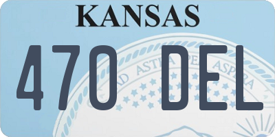 KS license plate 470DEL