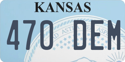 KS license plate 470DEM