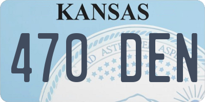 KS license plate 470DEN