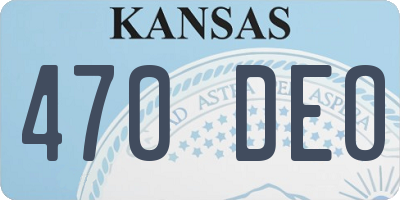 KS license plate 470DEO