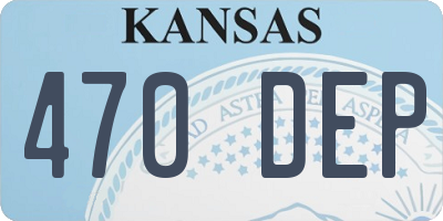 KS license plate 470DEP
