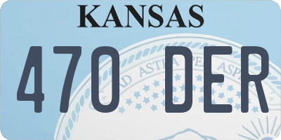 KS license plate 470DER