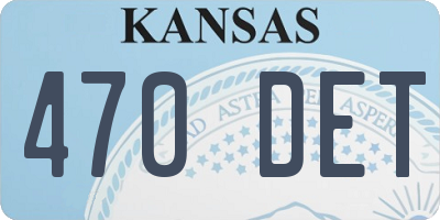 KS license plate 470DET