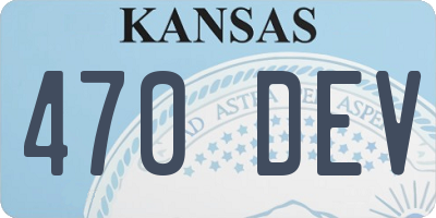 KS license plate 470DEV