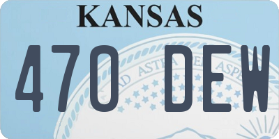 KS license plate 470DEW