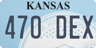 KS license plate 470DEX