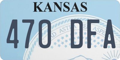 KS license plate 470DFA