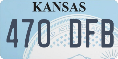 KS license plate 470DFB