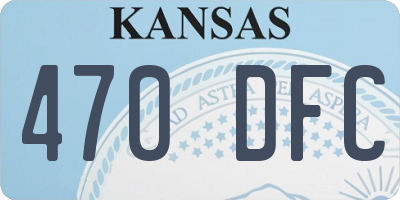 KS license plate 470DFC