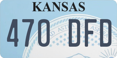 KS license plate 470DFD