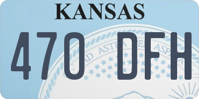 KS license plate 470DFH