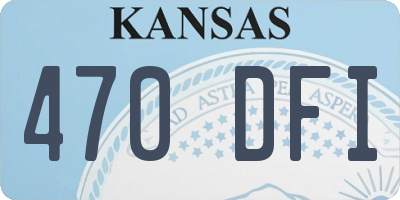 KS license plate 470DFI