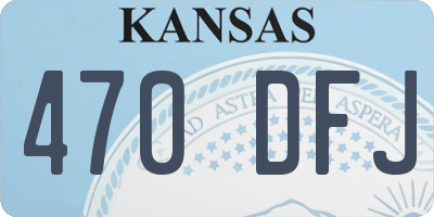 KS license plate 470DFJ