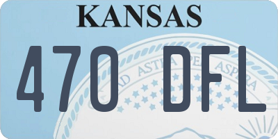 KS license plate 470DFL