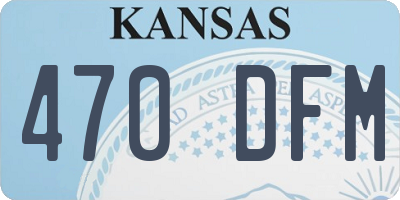 KS license plate 470DFM
