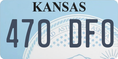 KS license plate 470DFO
