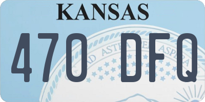 KS license plate 470DFQ