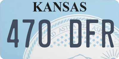 KS license plate 470DFR