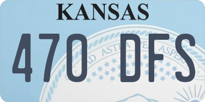 KS license plate 470DFS